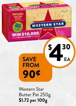 Foodworks Western Star Butter Pat 250g offer