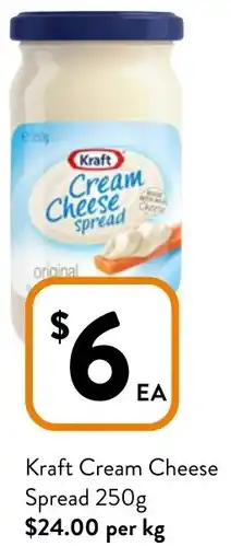 Foodworks Kraft Cream Cheese Spread 250g offer