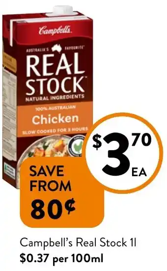 Foodworks Campbell's Real Stock 1L offer