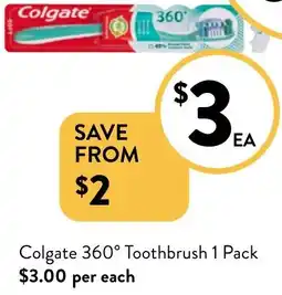 Foodworks Colgate 360° Toothbrush 1 Pack offer
