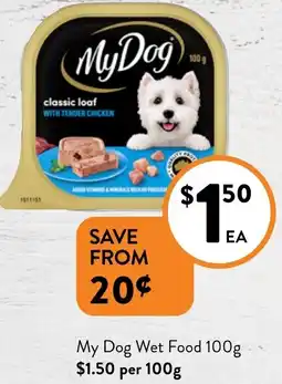 Foodworks My Dog Wet Food 100g offer