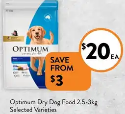 Foodworks Optimum Dry Dog Food 2.5-3kg Selected Varieties offer