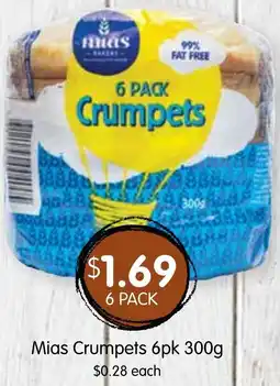 Spudshed Mias Crumpets 6pk 300g offer