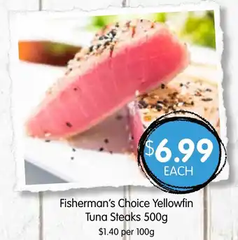 Spudshed Fisherman's Choice Yellowfin Tuna Steaks 500g offer