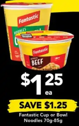 Drakes Fantastic Cup or Bowl Noodles 70g-85g offer