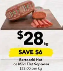 Drakes Bertocchi Hot or Mild Flat Sopressa offer