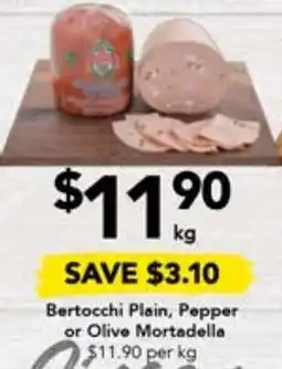 Drakes Bertocchi Plain, Pepper or Olive Mortadella offer