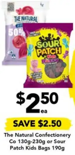 Drakes The Natural Confectionery Co 130g-230g or Sour Patch Kids Bags 190g offer