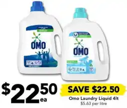 Drakes Omo Laundry Liquid 4lt offer