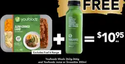 Drakes Youfoodz Meals 262g-364g and Youfoodz Juice or Smoothie 350ml offer