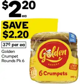 Woolworths Golden Crumpet Rounds Pk 6 offer