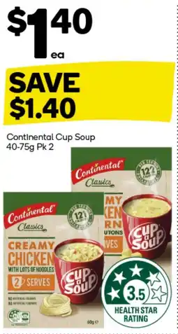 Woolworths Continental Cup Soup 40-75g Pk 2 offer