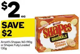 Woolworths Arnott's Shapes 160-190g or Shapes Fully Loaded 130g offer