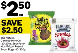 Woolworths The Natural Confectionery Co. 130-230g, Sour Patch Kids 190g or Pascall Sugar Bags 160-300g offer
