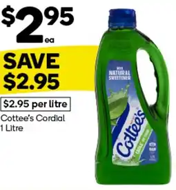 Woolworths Cottee's Cordial 1 Litre offer