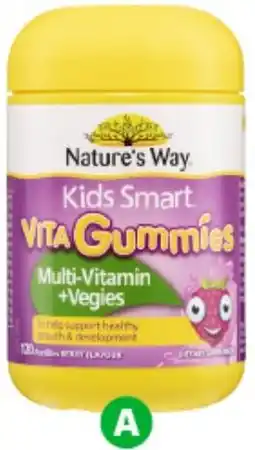 Woolworths Nature's Way Kids Smart Vita Gummies Multivitamin Pk 120 offer