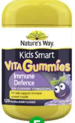Woolworths Nature's Way Kids Smart Vita Gummies Immune Support Pk 120 offer
