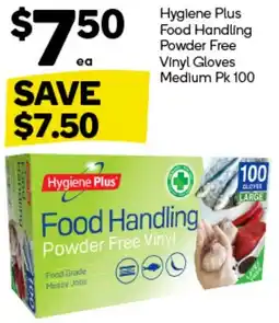 Woolworths Hygiene Plus Food Handling Powder Free Vinyl Gloves Medium Pk 100 offer