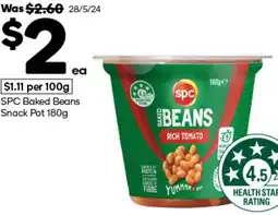 Woolworths SPC Baked Beans Snack Pot 180g offer
