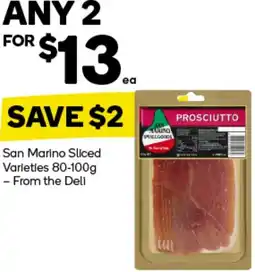 Woolworths San Marino Sliced Varieties 80-100g offer
