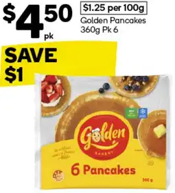 Woolworths Golden Pancakes 360g Pk 6 offer