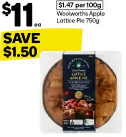Woolworths Apple Lattice Pie 750g