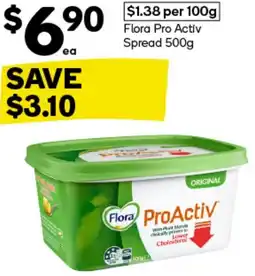 Woolworths Flora Pro Activ Spread 500g offer