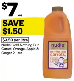 Woolworths Nudie Gold Nothing But Carrot, Orange, Apple & Ginger 2 Litre offer
