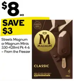 Woolworths Streets Magnum or Magnum Minis 330-428ml Pk 4-6 offer