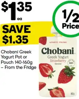 Woolworths Chobani Greek Yogurt Pot or Pouch 140-160g offer