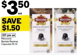 Woolworths Moccona Barista Reserve Capsules Pk 10 offer