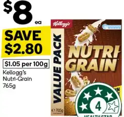 Woolworths Kellogg's Nutri-Grain 765g offer