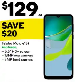 Woolworths Telstra Moto e13 offer