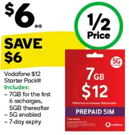 Woolworths Vodafone $12 Starter Pack offer