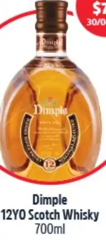 Woolworths Dimple 12YO Scotch Whisky 700ml offer