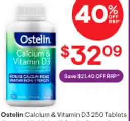 Discount Drug Stores Ostelin Calcium & Vitamin D3 250 Tablets offer