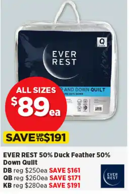 Spotlight EVER REST 50% Duck Feather 50% Down Quilt offer