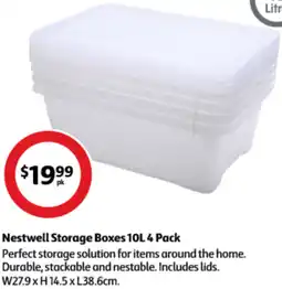 Coles Nestwell Storage Boxes 10L 4 Pack offer