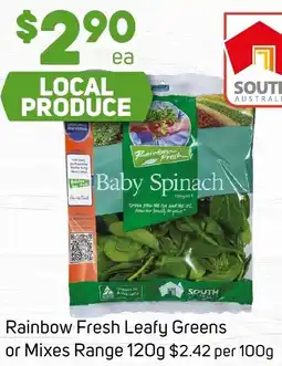 Foodland Rainbow Fresh Leafy Greens or Mixes Range 120g offer