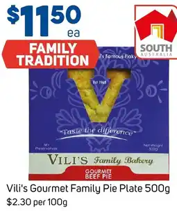 Foodland Vili's Gourmet Family Pie Plate 500g offer