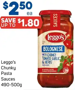 Foodland Leggo's Chunky Pasta Sauces 490-500g offer