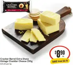 IGA Cracker Barrel Extra Sharp Vintage Cheddar Cheese 250g offer