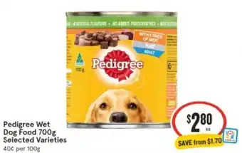 IGA Pedigree Wet Dog Food 700g offer