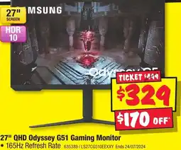 JB Hi-Fi 27" QHD Odyssey G51 Gaming Monitor offer