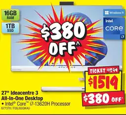 JB Hi-Fi 27" Ideacentre 3 All-In-One Desktop offer