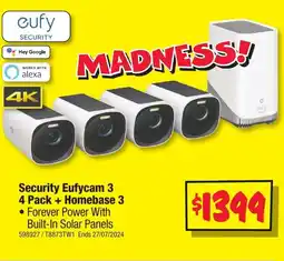 JB Hi-Fi Security Eufycam 3 4 Pack + Homebase 3 offer