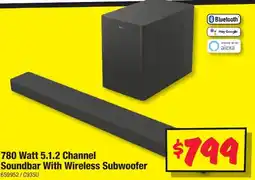 JB Hi-Fi 780 Watt 5.1.2 Channel Soundbar With Wireless Subwoofer offer