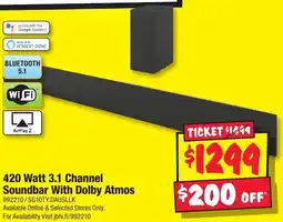 JB Hi-Fi 420 Watt 3.1 Channel Soundbar With Dolby Atmos offer