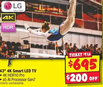 JB Hi-Fi 43" 4K Smart LED TV offer