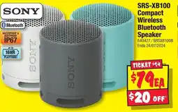 JB Hi-Fi SRS-XB100 Compact Wireless Bluetooth Speaker offer